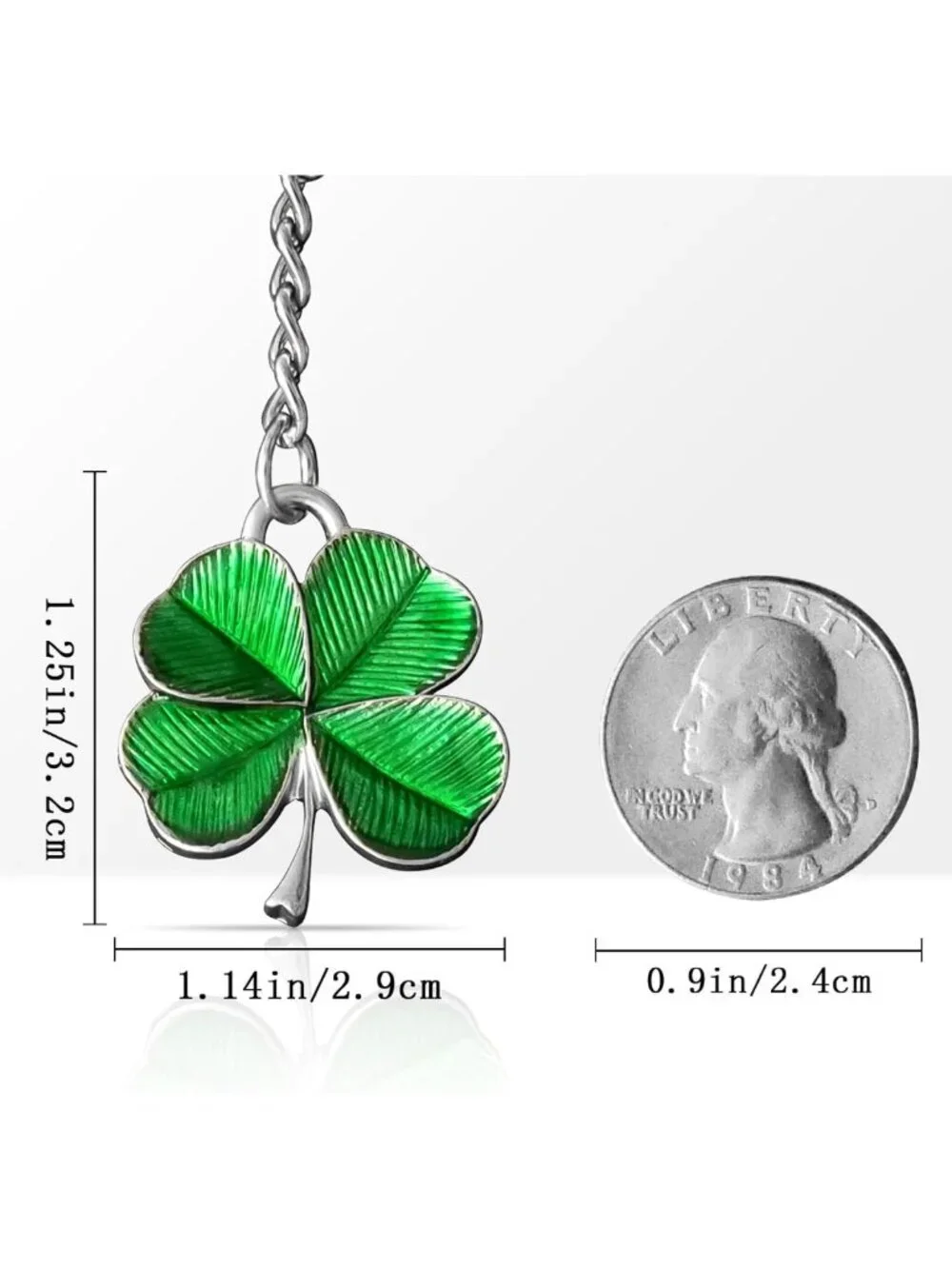 Vintage Four Leaf Clover Keychain | Shamrock Good Luck Charm | St. Patrick's Day